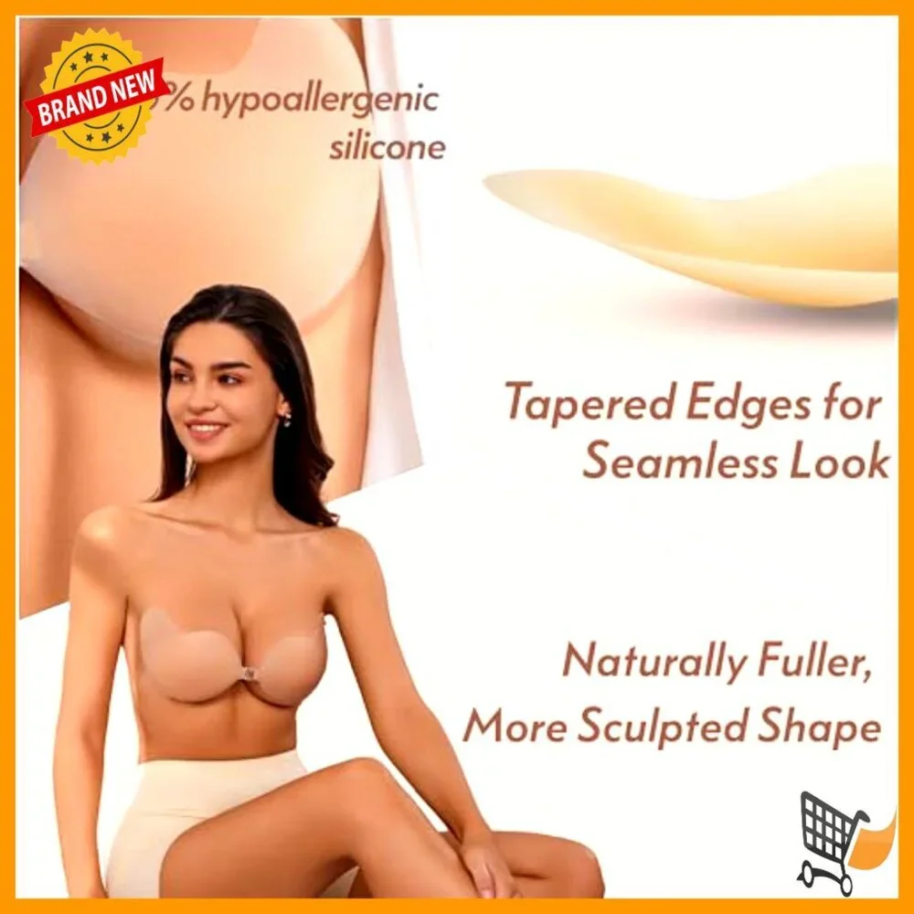 Silicone Sticky Bra Push Up Strapless Backless Adhesive Bras A-E Cups